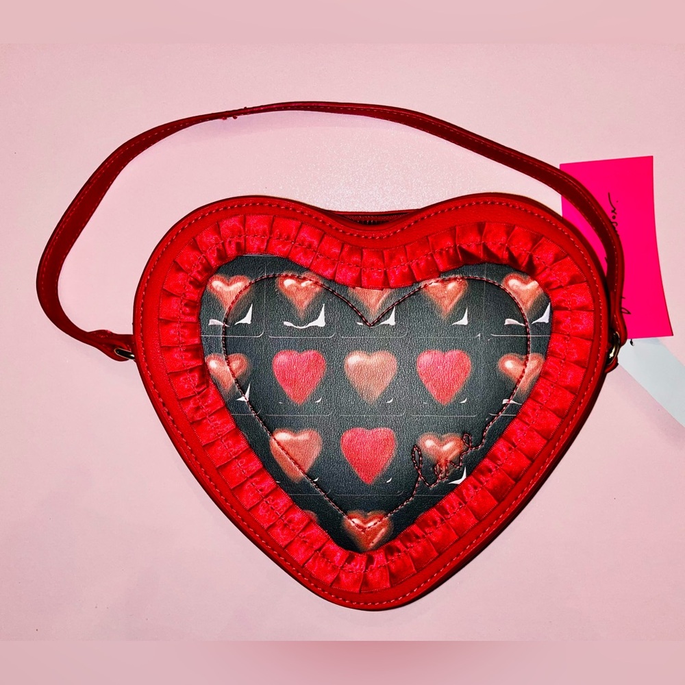 NWT Betsey Johnson chocolate candy Red Heart-Shaped Crossbody Bag